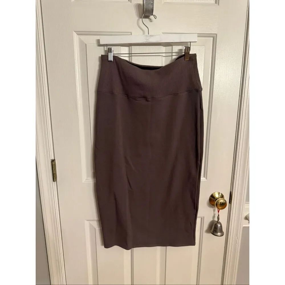 Marste Brown Sweat Jersey Pencil Wiggle Skirt sz 16-18 NWOT